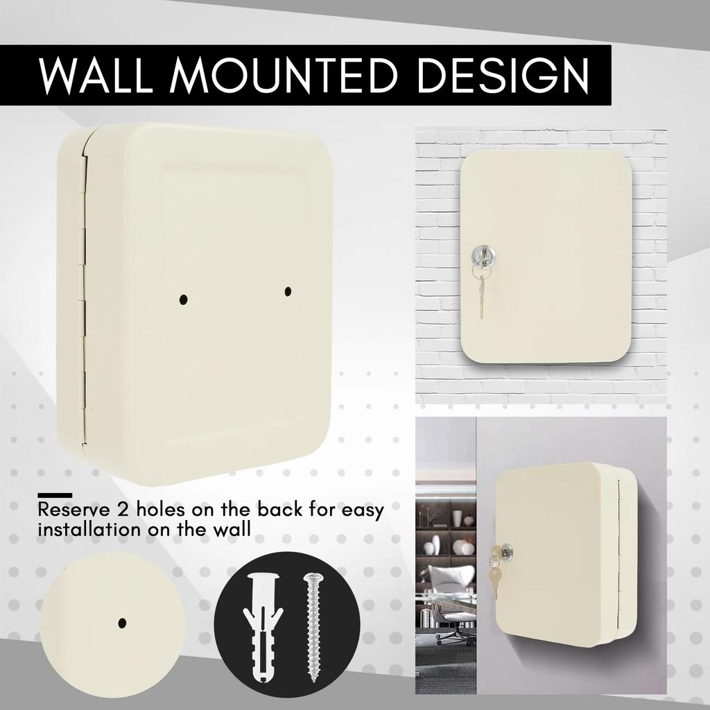 20 Sleutelhaken Wandmontage Sleutelopbergdoos Veiligheidssleutelorganizer voor Autodealer Vastgoedbeheerder Hete Sleuteldoos met Slot Sleutelkast