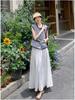 Summer 2025 French-Style Women's Two-Piece Suit: Vest Top & Skirt