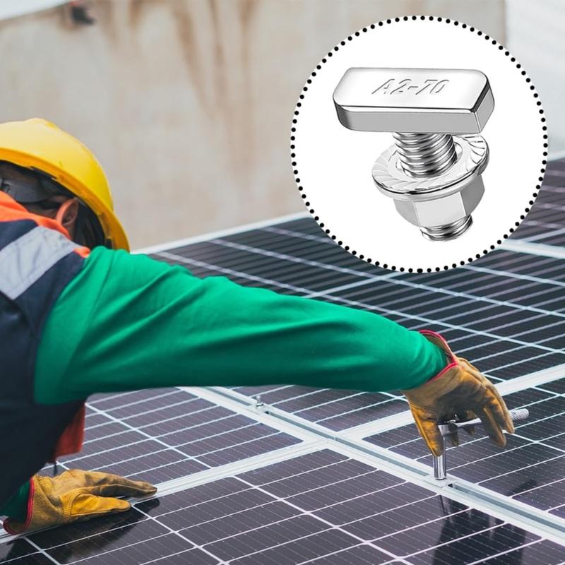 Strong T Slot Screw Set M8x20mm Hammers Head Design Screws set for Industrial Aluminum Rail & Greenhouse Application