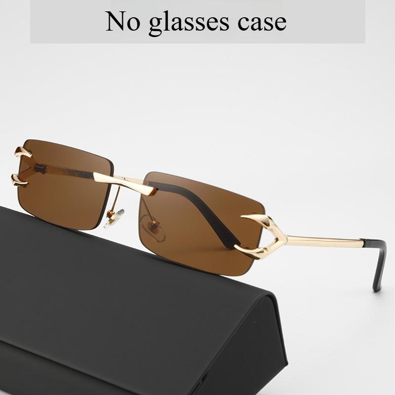 Nouvelles Lunettes de Soleil Sans Monture Rétro Carrées Bloquant les UV Dames/Hommes