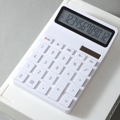 12 Haneli Büyük LCD Ekran Hesap Makinesi Standart Fonksiyon Hesap Makinesi Güneş ve Pille Çift Güçlü Ev Temel Masaüstü Ofis İçin