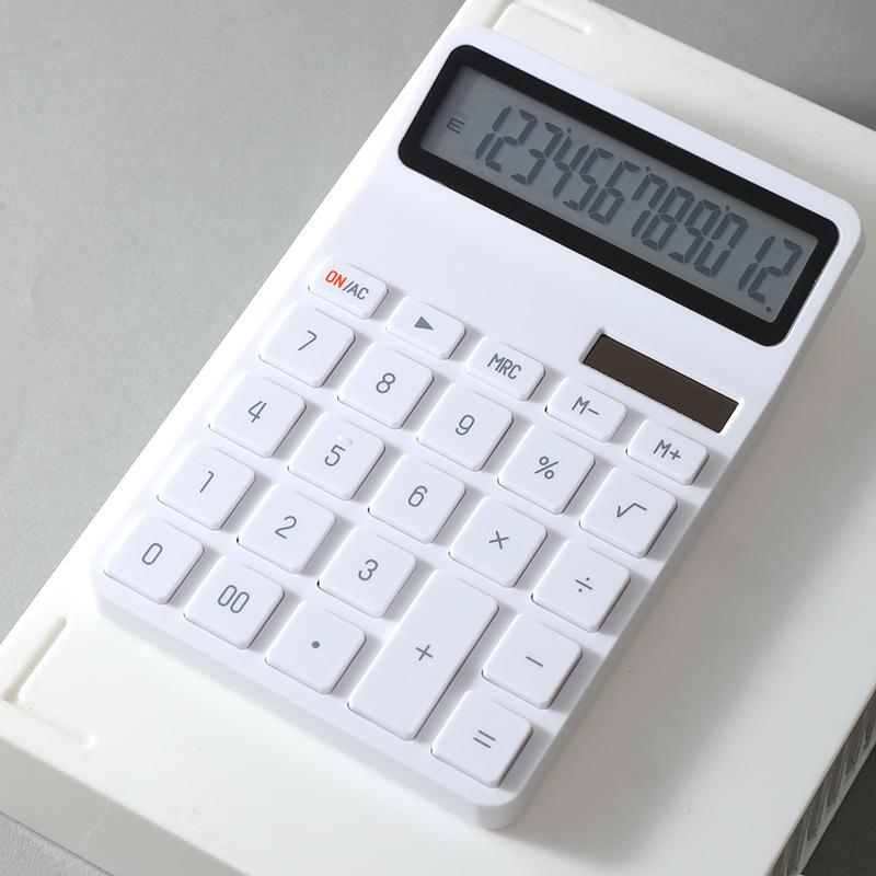 12-digit Large Lcd Display Calculator Standard Function Calculator With Solar & Battery Dual Power For Home Basic Desktop Office