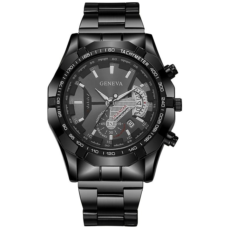 

Имитация автоматических механических мужских немеханических часов, полый календарь, водонепроницаемый ремешок из нержавеющей стали, простой