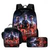 Strangertings Stranger Things Student School Bag Children'S Backpack Satchel Pencil Case