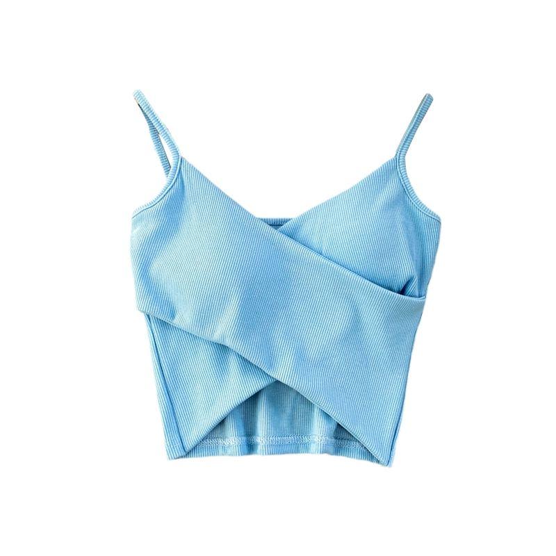 European and American Women's Clothing Silm Slimming and Short Cross Strap