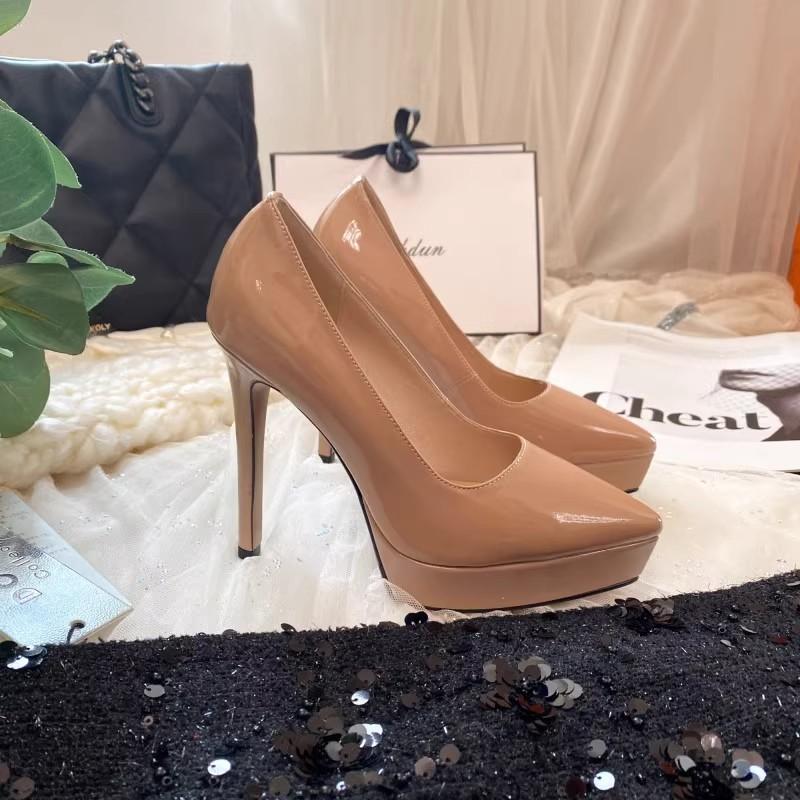 Spring and Autumn cm high heels thin heels waterproof table shoes women's patent leather women's shoes new spring and autumn single shoes women's shoe