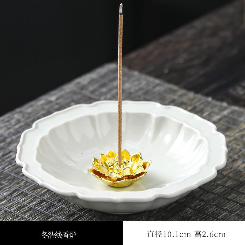 

Four Seasons Flower Plate Incense Holder Handmade Mist Smoking Steamers Incense Burners Meditation Censer Buddhism Craft Gift
