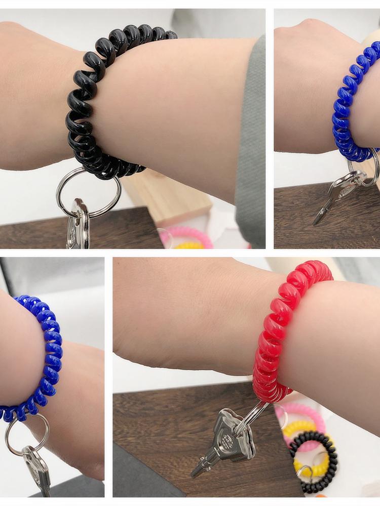 Minimalist Spring Coil Bracelet Keyring & Hair Tie