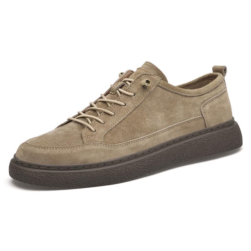 Men s White Genuine Leather Casual Skate Shoes - Trendy, Versatile Autumn Footwear 40 хаки