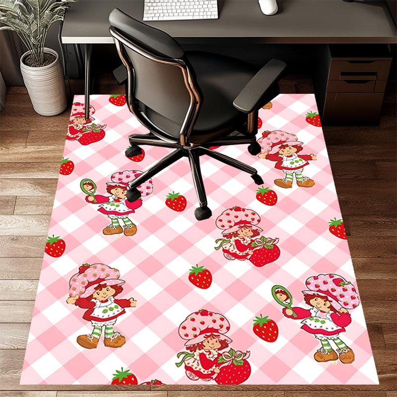 1pc Princess Strawberry (7) Design Printed Area Rug Carpet for Bedroom Living Room Home Decor Rugs Mat Non Slip Mat Rug for Bedside