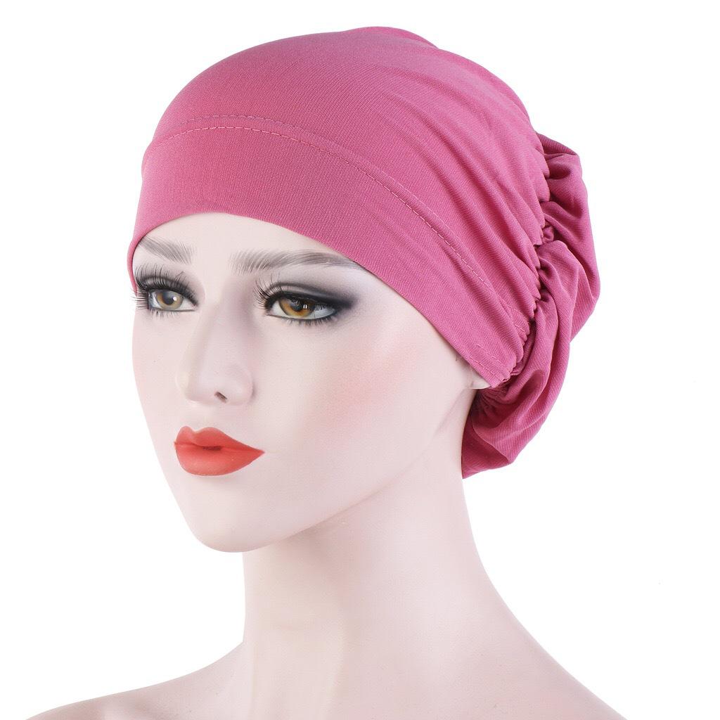 16-Color Muslim Under Cap Head Wrap - Crystal Linen Multicolor Chemotherapy Sleep Cap Headscarf.