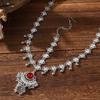 Retro Ethnic Style Headdress Multifunctional Forehead Pendant Tassel Forehead Chain Silver Color Beads Tassel Hair Accessories