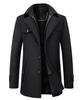 Men's Double Collar Woolen Coat for Autumn and Winter