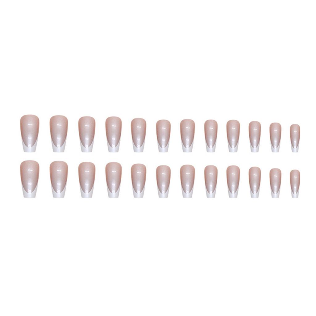 24pcs Ballerina French False Nail Full Cover DIY Decoration Nails Tip Easy and Quick Nail Art for Women