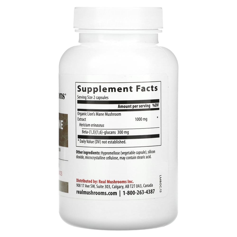 iHerb Lion's Mane Mushroom Extract Powder Capsules, 120 Count