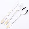 16Pcs Vintage Carved Gold Cutlery Set Western Stainless Steel Dinnerware 4 Colors Flatware Spoon Knife Fork Tableware Kitchen Silverware