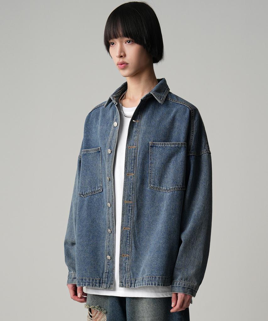 Urban Dress Buko Pocket Denim Shirt Ash Light Blue