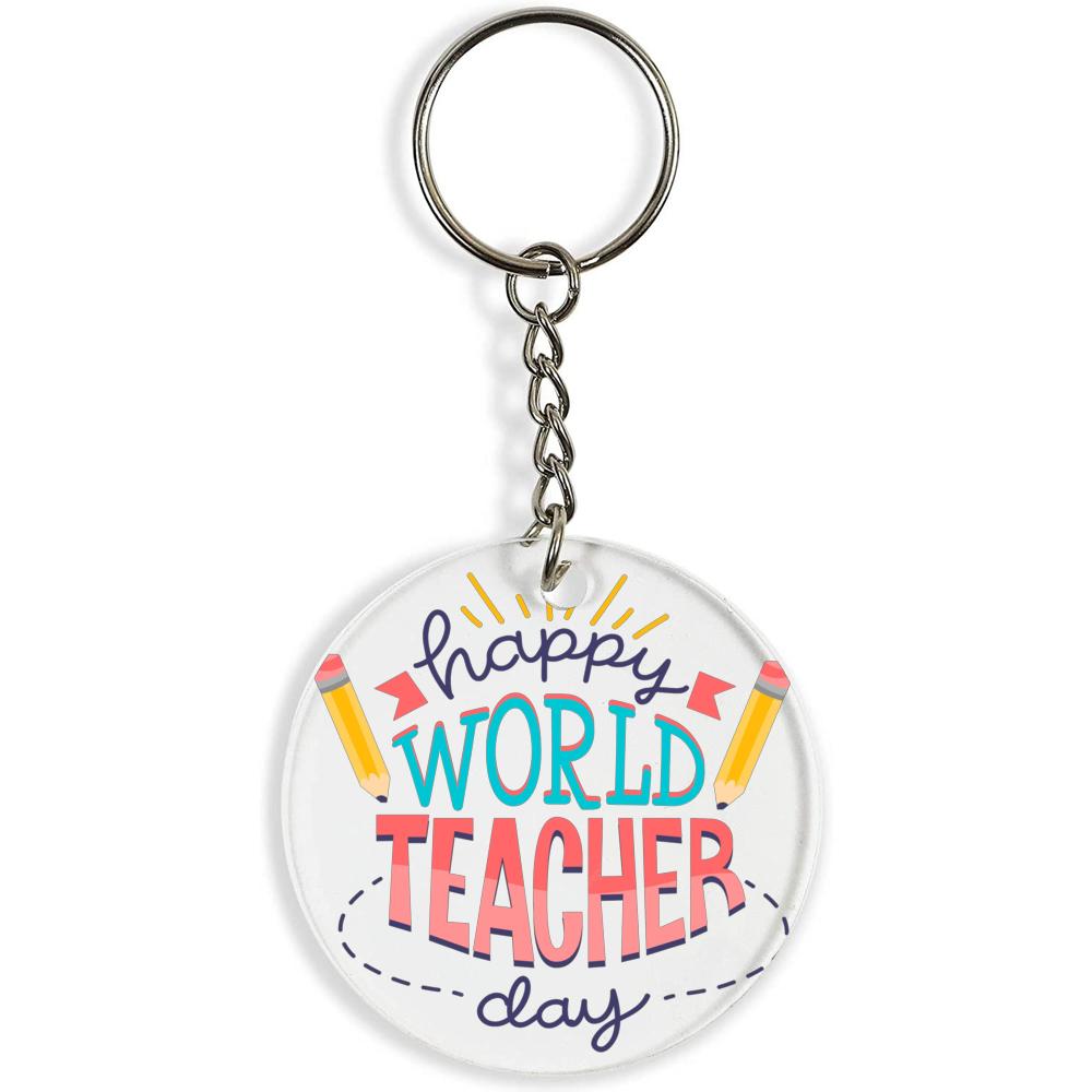 Happy Teachers Day Best Acrylic Ring Alphabet Keyring Ornaments Acrylic Key Chains Original and Practical Teacher's Gift