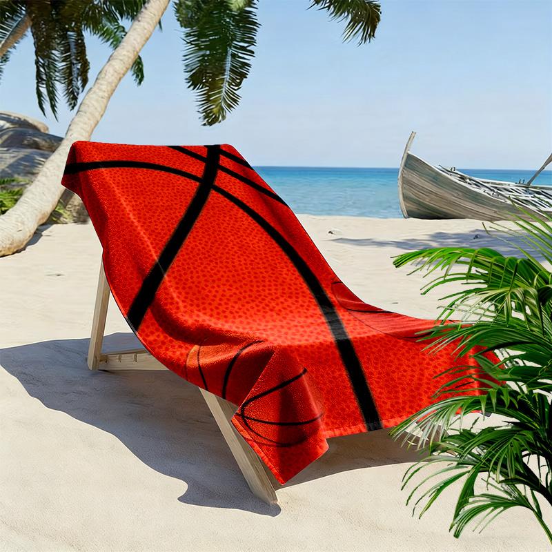 Basketball 2D Flat Print Beach Towel, Large Soft Quick Dry Towel for Beach Camping Swimming.MSTJ0918404