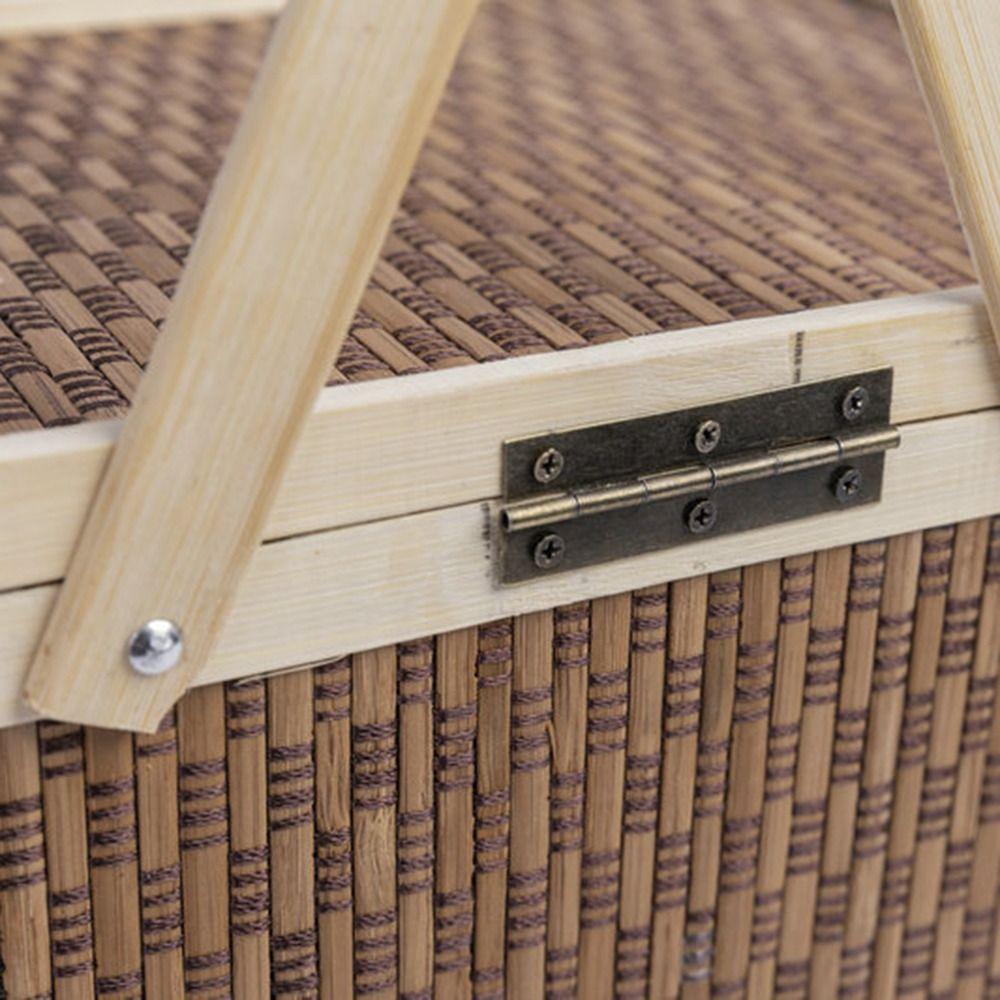 Chinese Style Moon Cake Box Natural Bread Storage Basket Bamboo Basket Wedding Party