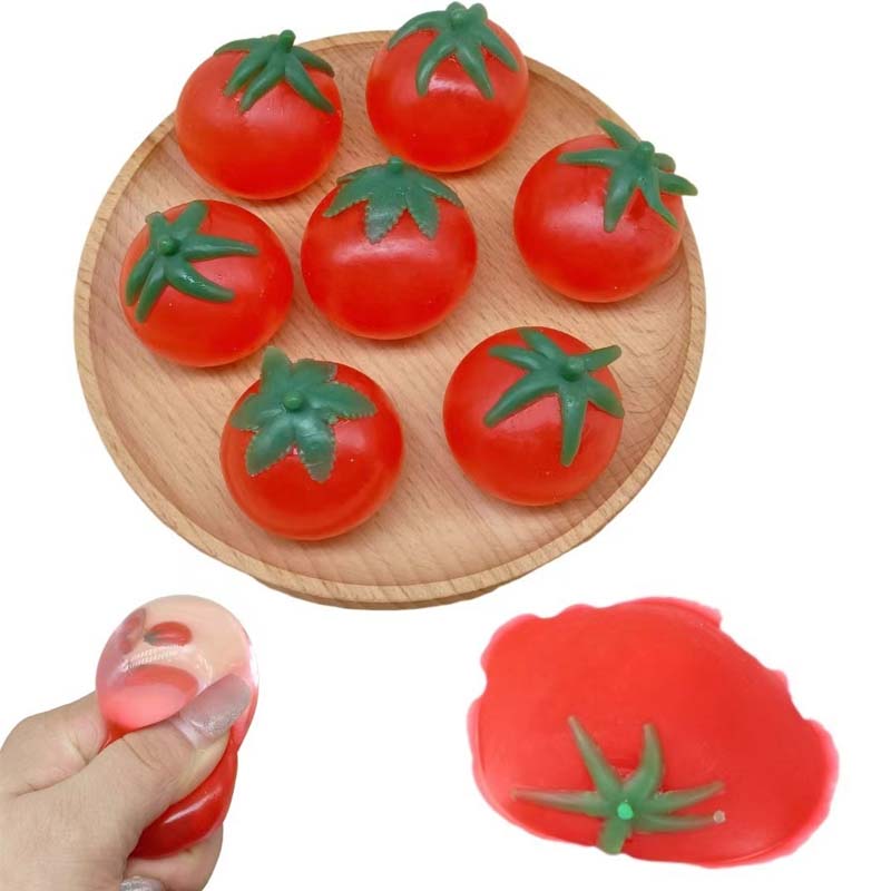 Pomodori Squishy Arancioni Palline Antistress per Adulti Palline di Pasta alla Frutta Palline Elastiche per Ansia Giocattolo Antistress Regalo