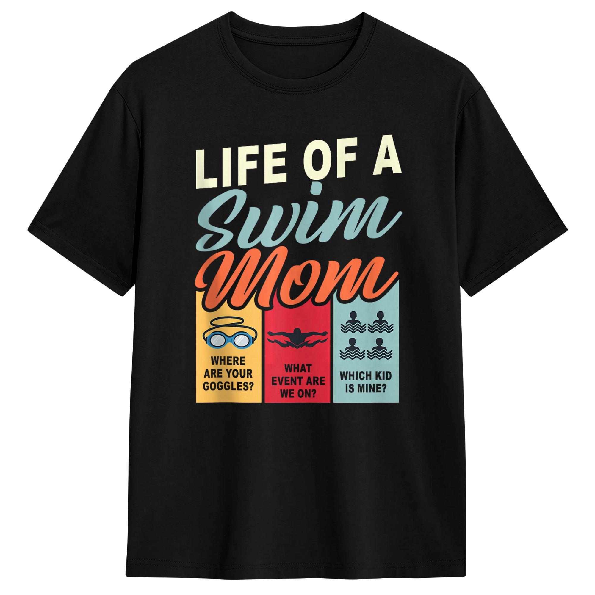 Life of A Swim Mom Swim Mom Humor Swim Team Mom Men s T Shirt Leisure Tees Short Sleeve O Neck T-Shirts Cotton Print Clothes S разноцветный