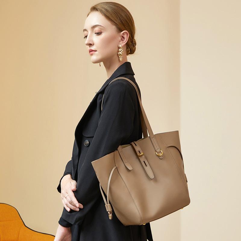 Bags Women's Fashion Spring and Summer Leather Women's Bags Handbags Shoulder Large Capacity Versatile Fashion Tote Bucket Bags