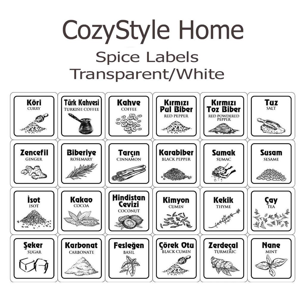 12 Piece Glass Spice Jar Set – 300 Ml Containers with Labels, Lids & Built-In Spoons Attached To the Covers for Easy Use