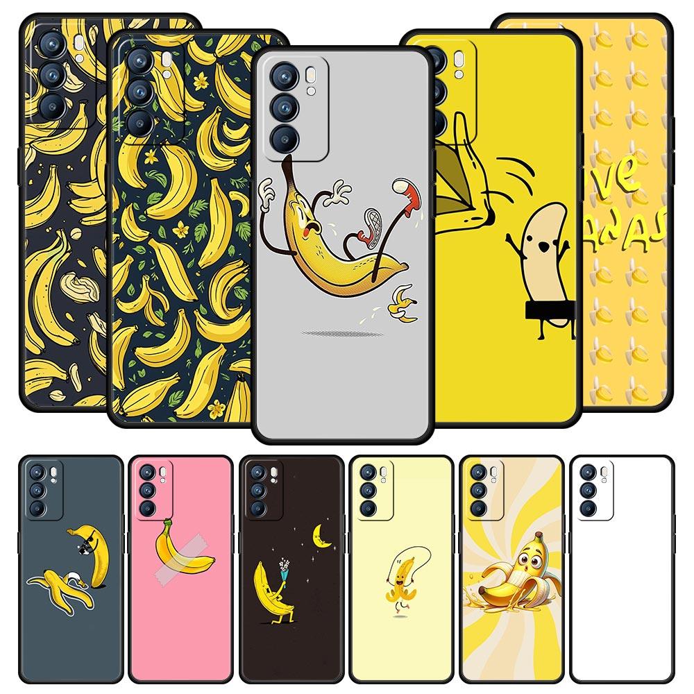 Funny Bite Apple Banana Phone Case For Oppo Reno 13 12 11 10 7 F Find X5 X6 A98 A80 A79 A78 A57 A54 A31 A17 Pro Soft TPU Cover