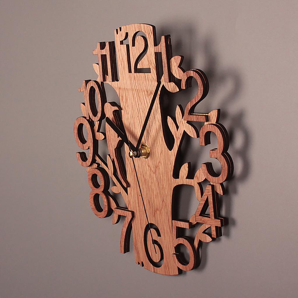 Wooden Wall Clock 8.7in Diameter White Double Layer Ultra Quiet Silent Wall Clock