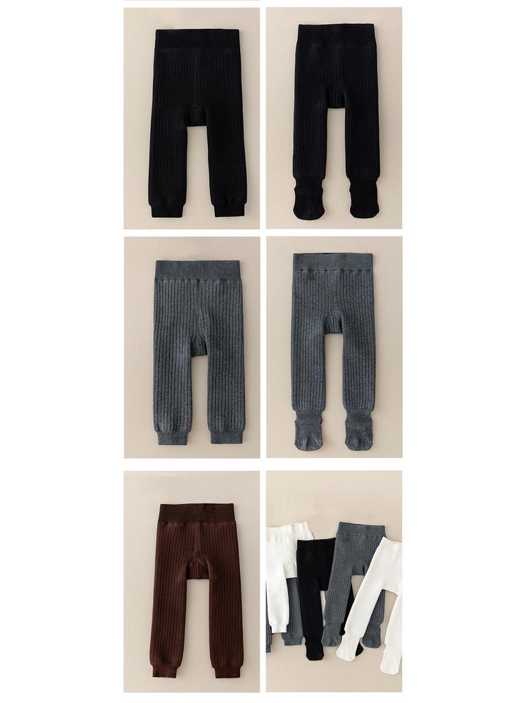 Children's Winter Velvet Base Layer Pants - Thick, Warm Cotton Wool One-Piece for Boys and Girls