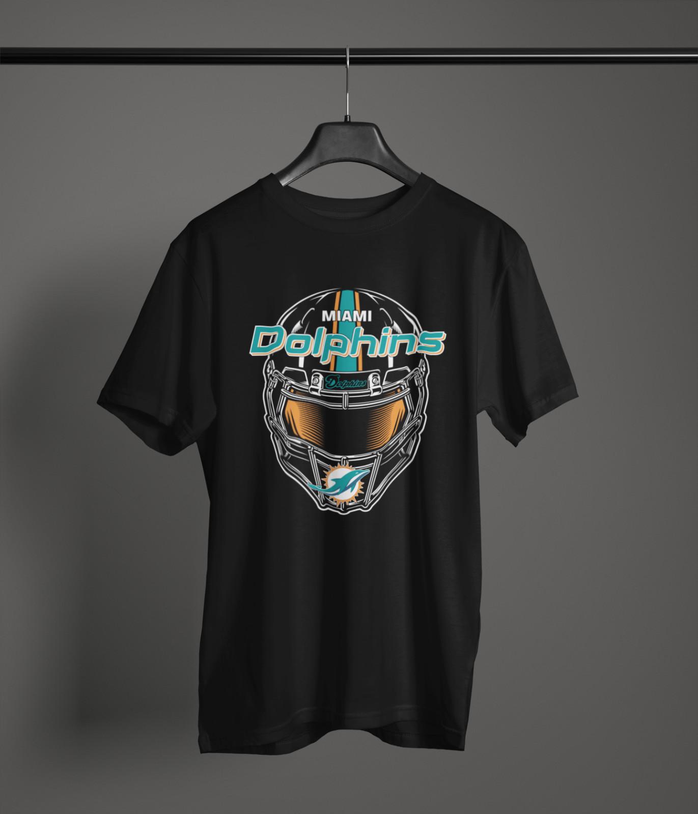 Miami Dolphins Fan Art Graphic Tee • 100% Cotton Unisex NFL T-Shirt Mens Womens Tees Top 2XL