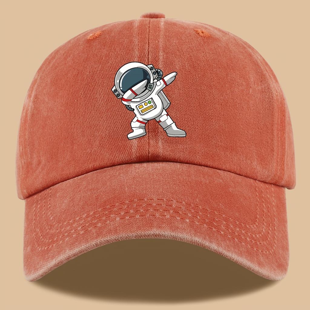 Retro Astronaut Pattern Outdoor Adventure Classic Baseball Cap with Adjustable Breathable Design, Ideal Travel Gift
