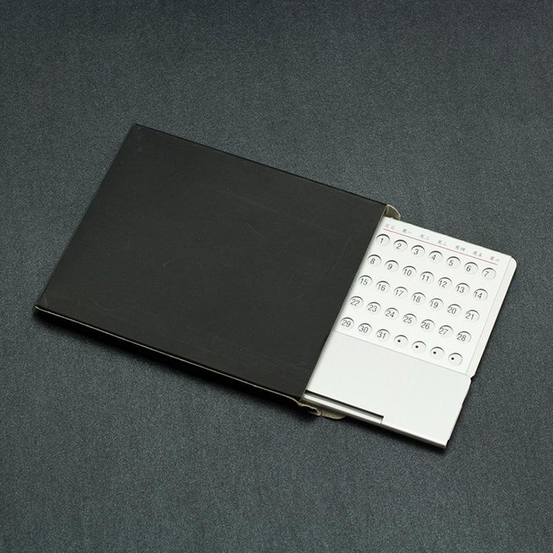 Perpetual Aluminum Ultra Thin Desk Calendar Bilingual English Chinese Custom Engravable Office Desktop Advertising Business Gift