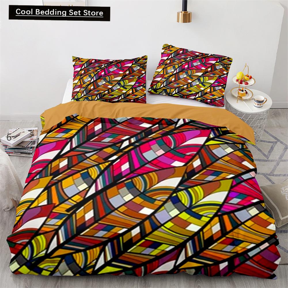 Boho Tribal King Queen Duvet Cover Bohemian Symbol Style Bedding Set Exotic Ethnic Customs Quilt Cover Polyester Comforter Cover