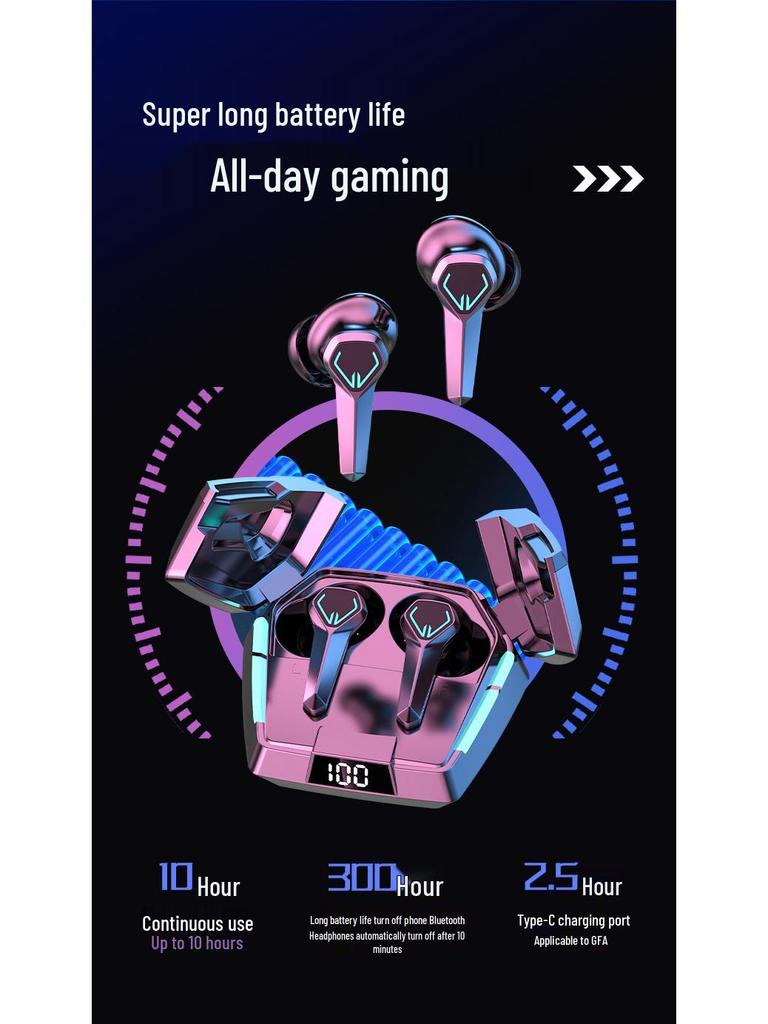 JX10 Esports Low Latency True Wireless Bluetooth Earphones 2025 - Bilateral Stereo In-Ear for Mobile Phones