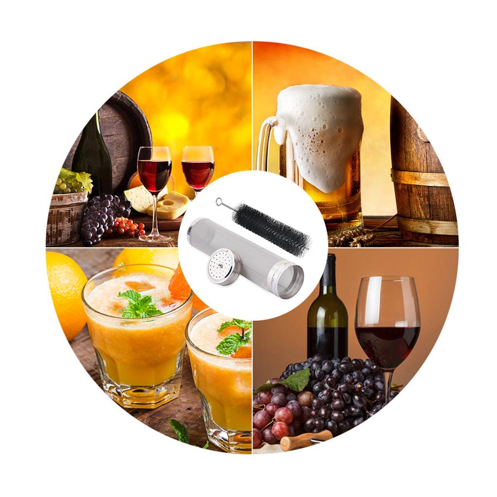 304 Rostfritt Stål Ölbryggning Nätfilter Med Rengöringsborste Juicetillverkning Vintillverkning Filter