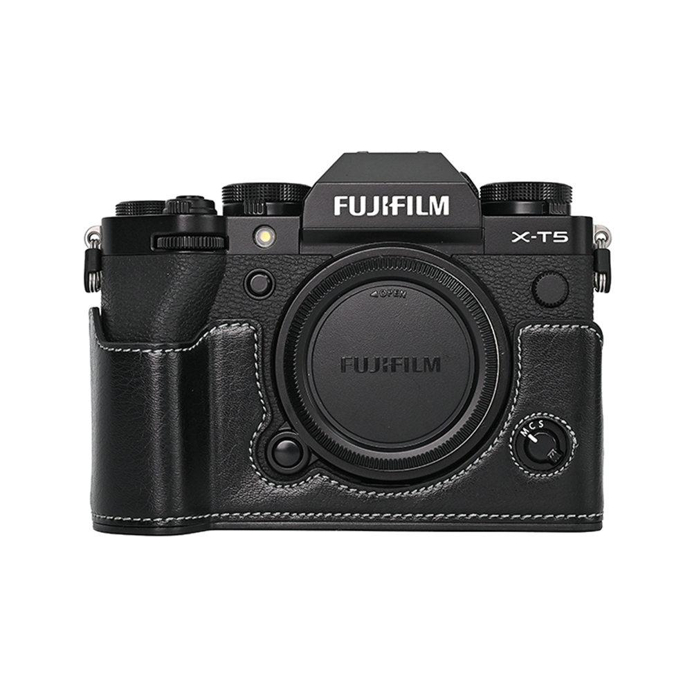 XT5 Camera Bag PU Leather Half Body Case for Fujifilm XT5 Fuji X-T5 Battery Opening Bottom Cover