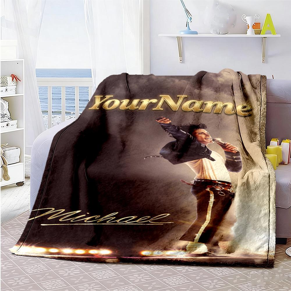 Michael Jackson 81 Customize Your Name Blanket Throw Personalized Blanket Warmthful Decor Throw For Nap Office Chair Picnics Seaside