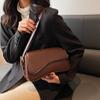 Retro Solid Color Messenger Women's Bag 2 Texture Fashion Shoulder Bag Trendy Versatile Handbag