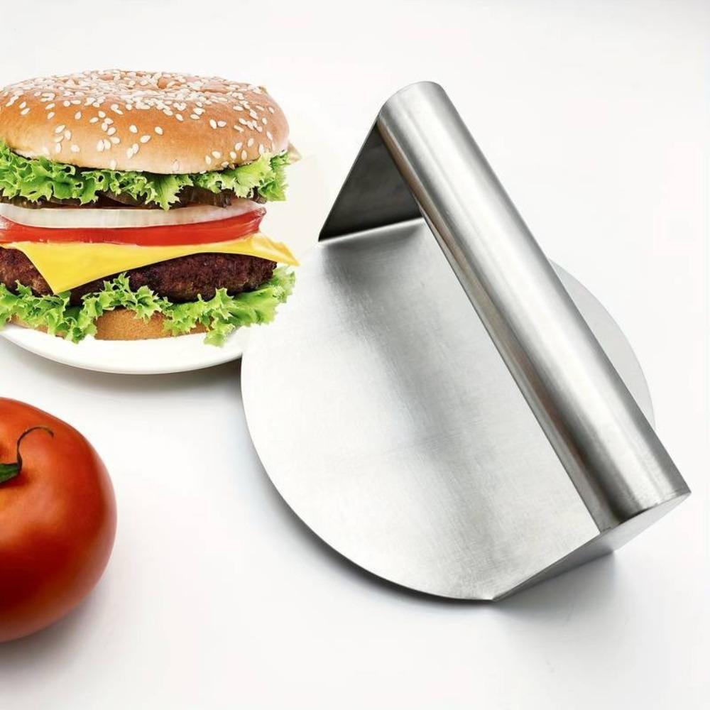 Grill Press Stainless Steel Smash Burger Press No Rust Round Stainless Steel Grill Press Burger Smasher Professional Cooking