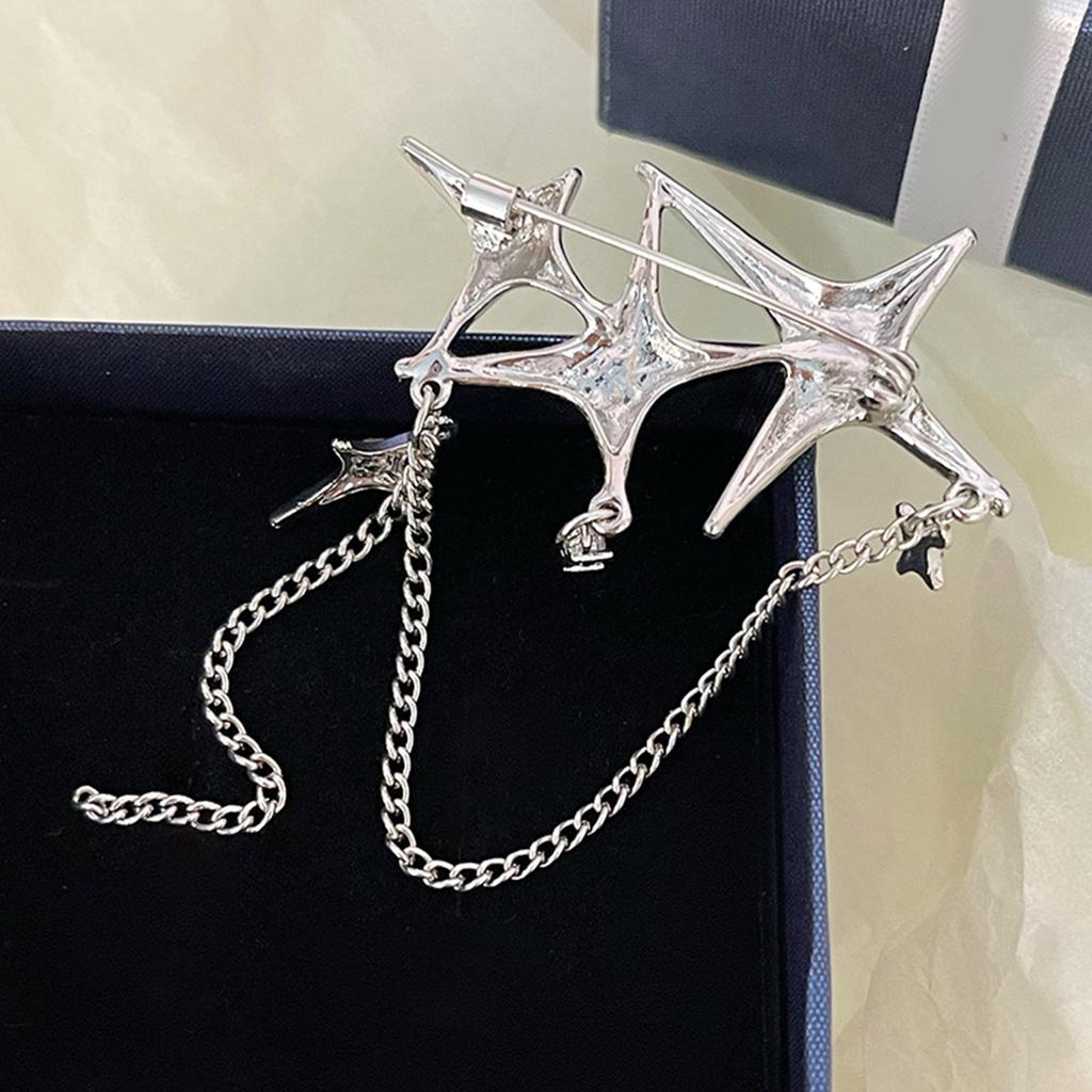 Vierzackiger Stern Spleißen Damen Brosche Stilvolle Zirkon Kragennadel Kristall Anstecknadel Accessoire für Modebegeisterte