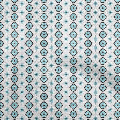Cotton Flex Baby Blue Fabric Asian Block Sewing Fabric by The Yard Printed DIY Clothing Sewing Supplies 40 Inch