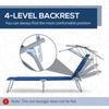 Single Sun Lounger, with Awning and Reclining Back - Blue