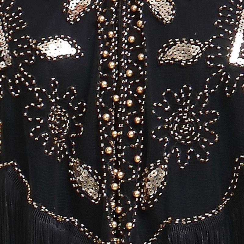 Chal Fluido de Lentejuelas y Perlas Estilo Retro de los Años 20 para Mujer Vestido de Novia con Banquete Escenario Fiesta