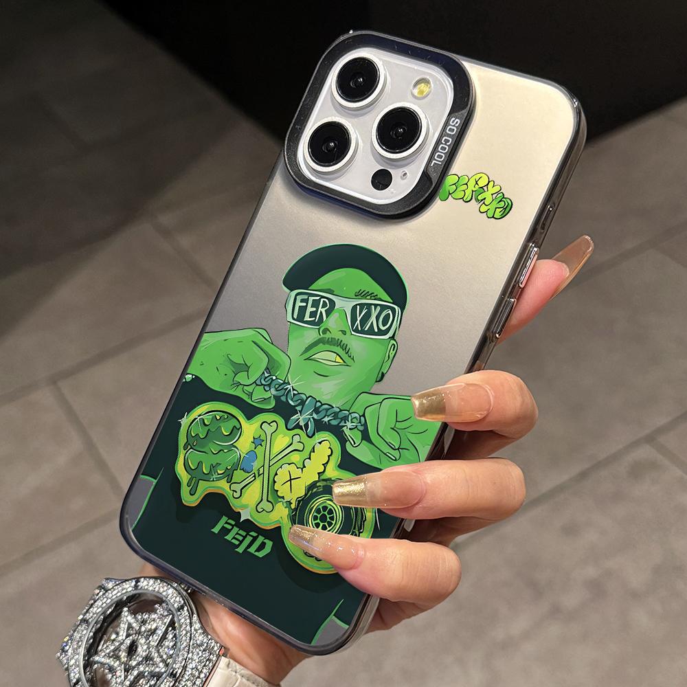 

Feid Nitro Jam F-Ferxxo Phone Case for Samsung Galaxy S26 S25 Edge S24 S23 S22 S21 FE S20 Ultra Plus 5G Silver Hard Cover Galaxy S24+