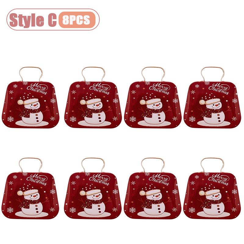 Mini Christmas Tin Candy Box Handbag Gift Box for Holiday Party Favors Gift Wrapping and Festive Table Center Decoration