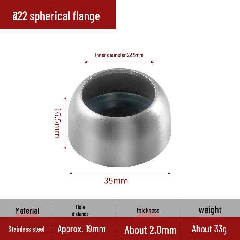 Stainless Steel Round Flange Base Wardrobe Clothes Rail Holder and Towel Rack Fixing Accessories.