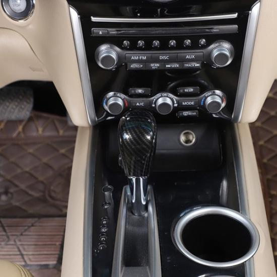 ABS Carbon Fiber Center Gear Knob Trim Cover Kit For Nissan Pathfinder 2013-18