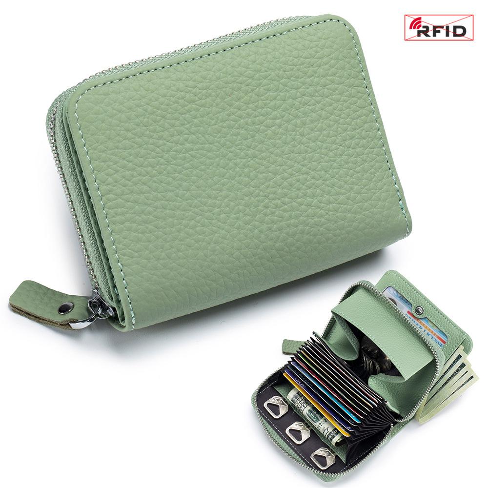 Women's Genuine Leather RFID Wallet Japanese Accordion Card Holder Stylish Multi-Functional Large Capacity Coin Purse